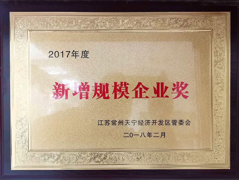2017年（nián）度新增規模企業獎